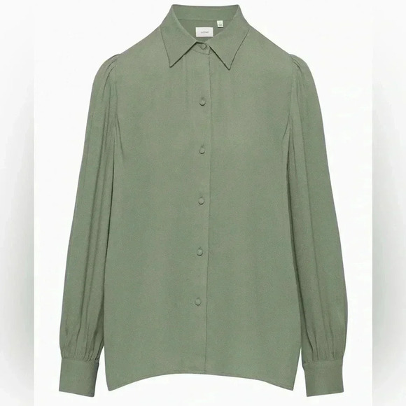 Aritzia Wilfred Josephine Long Sleeve  Puff-sleeve Button Down Blouse Size XS - Picture 1 of 12